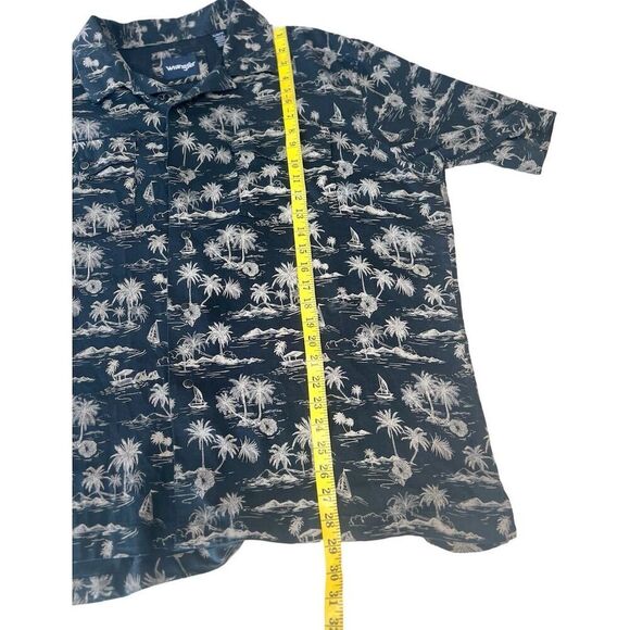 Wrangler Men's Coconut Cowboy Hawaiin Shirt Black Western Snap XL - Picture 5 of 10